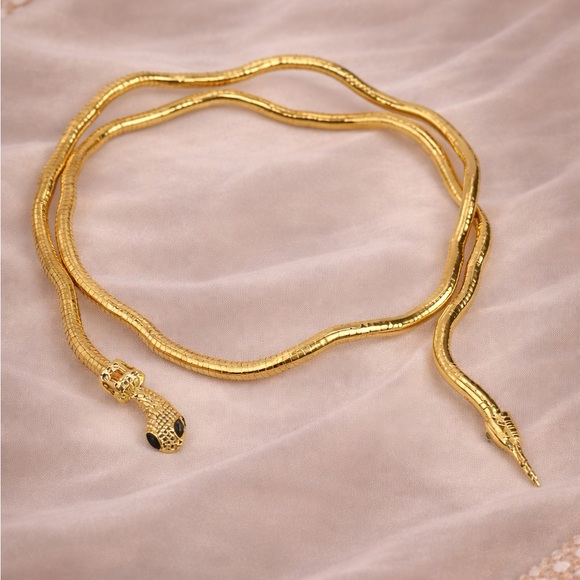 Anthropologie Jewelry - Serpenti Gold Magic Snake Cool Bendy Multilayer Necklace
